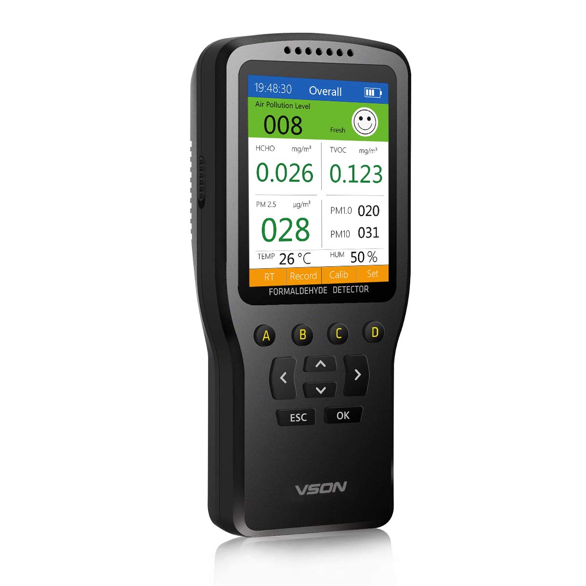 VSON Air Quality Monitor, Formaldehyde Detector, Temperature And